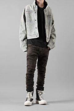 画像をギャラリービューアに読み込む, masnada LAYERED POCKET SLIM JEANS / STRETCH DENIM (BLACK CLAY)