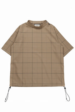 画像をギャラリービューアに読み込む, N/07 exclusive MOCK NECK HALF SLEEVE PULLOVER / WINDOWPANE CHECK TR TWILL (BEIGE)