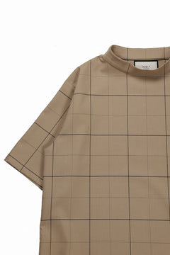 画像をギャラリービューアに読み込む, N/07 exclusive MOCK NECK HALF SLEEVE PULLOVER / WINDOWPANE CHECK TR TWILL (BEIGE)
