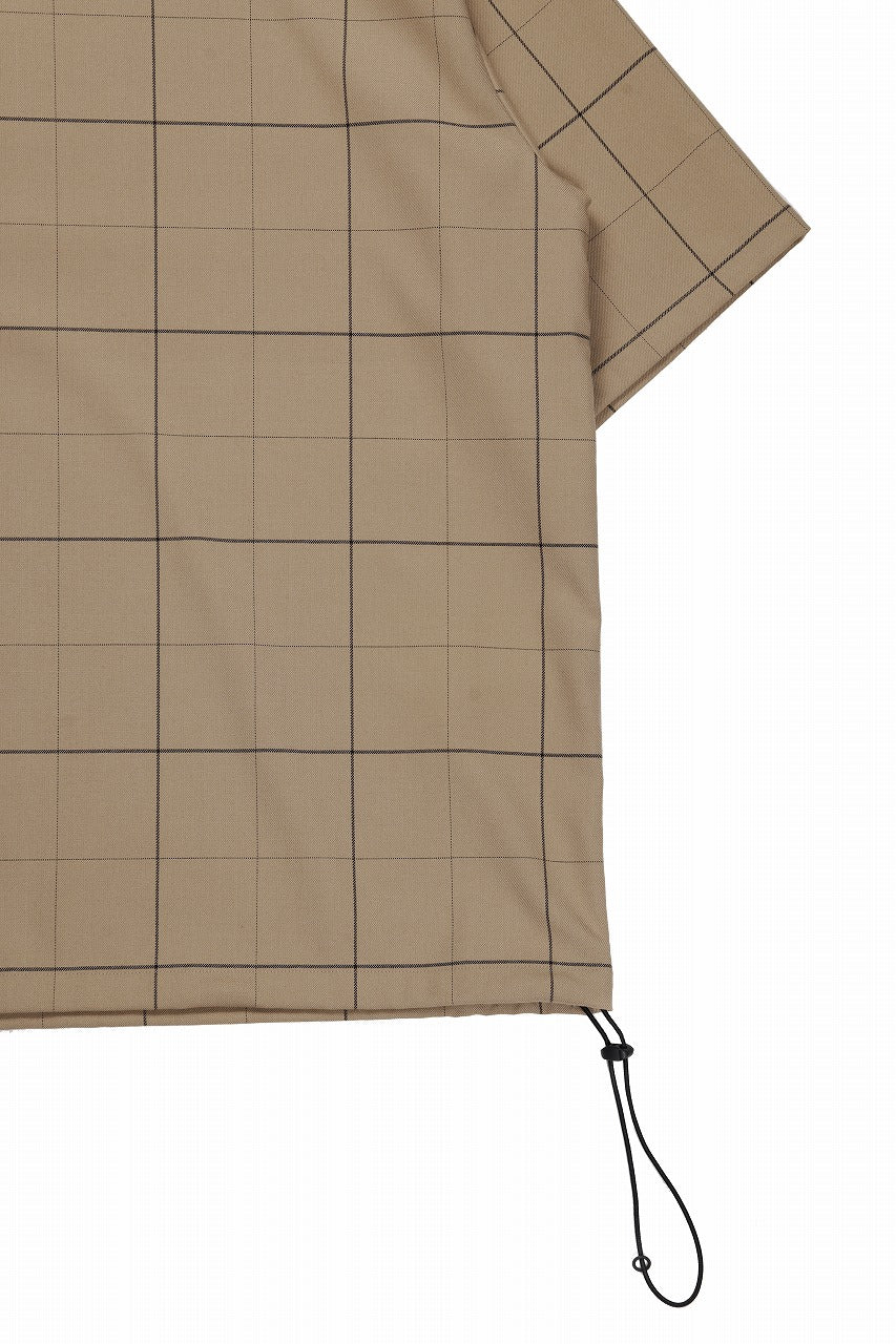 画像をギャラリービューアに読み込む, N/07 exclusive MOCK NECK HALF SLEEVE PULLOVER / WINDOWPANE CHECK TR TWILL (BEIGE)