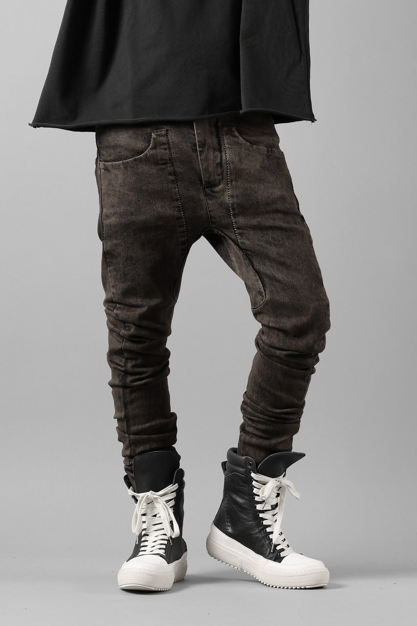 画像をギャラリービューアに読み込む, masnada LAYERED POCKET SLIM JEANS / STRETCH DENIM (BLACK CLAY)