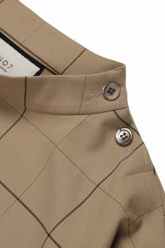 画像をギャラリービューアに読み込む, N/07 exclusive MOCK NECK HALF SLEEVE PULLOVER / WINDOWPANE CHECK TR TWILL (BEIGE)