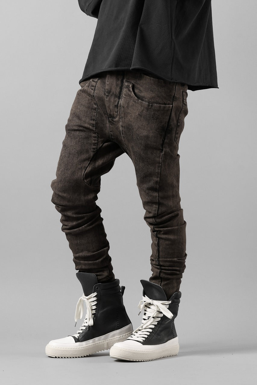 画像をギャラリービューアに読み込む, masnada LAYERED POCKET SLIM JEANS / STRETCH DENIM (BLACK CLAY)