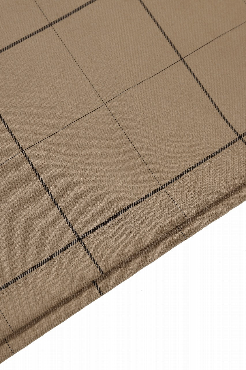 画像をギャラリービューアに読み込む, N/07 exclusive MOCK NECK HALF SLEEVE PULLOVER / WINDOWPANE CHECK TR TWILL (BEIGE)