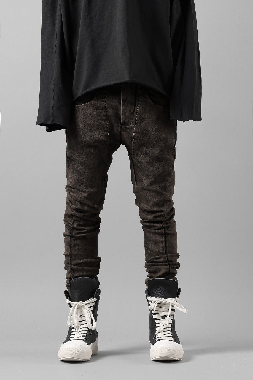 画像をギャラリービューアに読み込む, masnada LAYERED POCKET SLIM JEANS / STRETCH DENIM (BLACK CLAY)