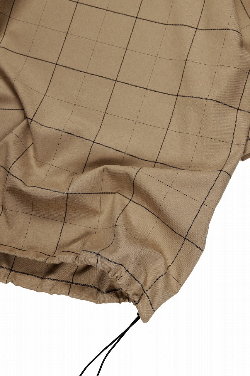 画像をギャラリービューアに読み込む, N/07 exclusive MOCK NECK HALF SLEEVE PULLOVER / WINDOWPANE CHECK TR TWILL (BEIGE)