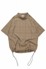 画像をギャラリービューアに読み込む, N/07 exclusive MOCK NECK HALF SLEEVE PULLOVER / WINDOWPANE CHECK TR TWILL (BEIGE)