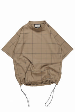 画像をギャラリービューアに読み込む, N/07 exclusive MOCK NECK HALF SLEEVE PULLOVER / WINDOWPANE CHECK TR TWILL (BEIGE)