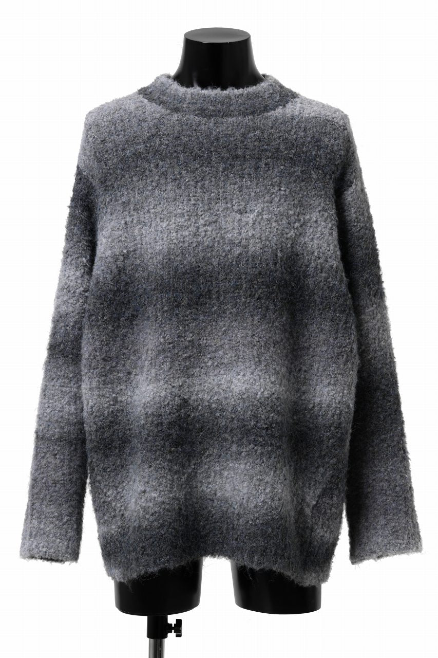 画像をギャラリービューアに読み込む, TARO HORIUCHI / th products Inflated Oversized Crew / 1/4.5 kasuri loop knit (mono)