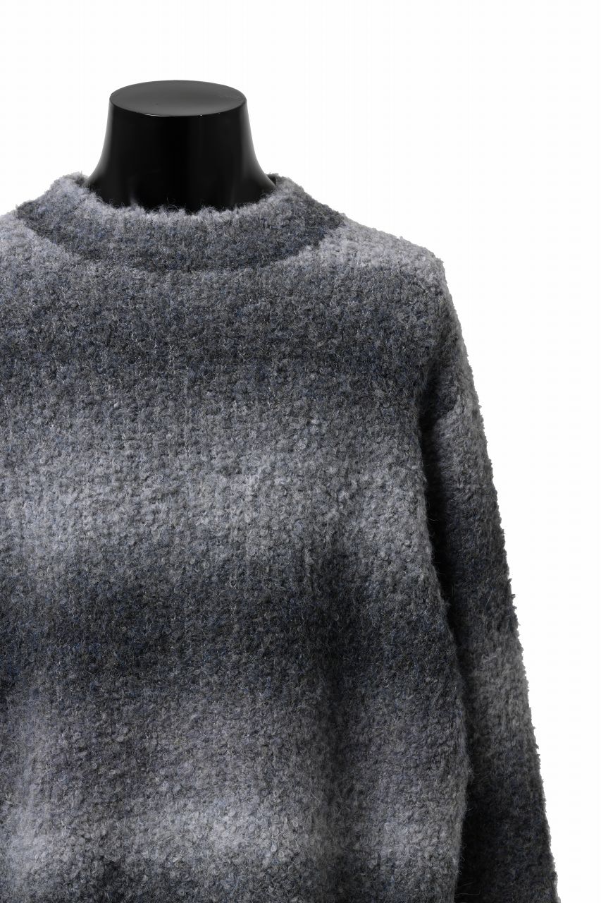画像をギャラリービューアに読み込む, TARO HORIUCHI / th products Inflated Oversized Crew / 1/4.5 kasuri loop knit (mono)