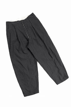 Load image into Gallery viewer, KLASICA "VICTOR" BACK SEAM TAPERED TROUSERS / "END ON END" SUPER 120's WOOL x HEMP (MATT BLACK)