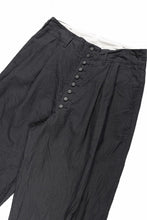 Load image into Gallery viewer, KLASICA "VICTOR" BACK SEAM TAPERED TROUSERS / "END ON END" SUPER 120's WOOL x HEMP (MATT BLACK)