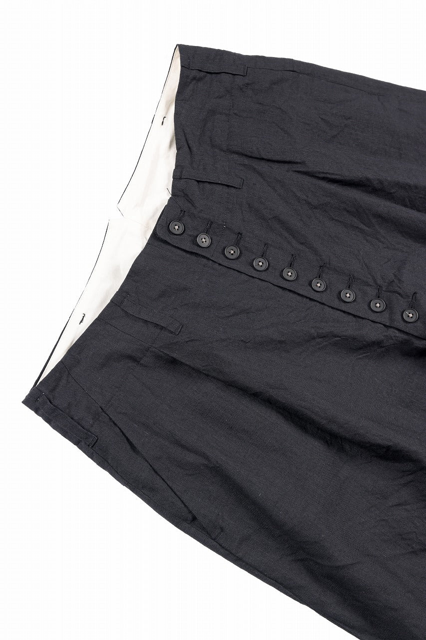 Load image into Gallery viewer, KLASICA "VICTOR" BACK SEAM TAPERED TROUSERS / "END ON END" SUPER 120's WOOL x HEMP (MATT BLACK)