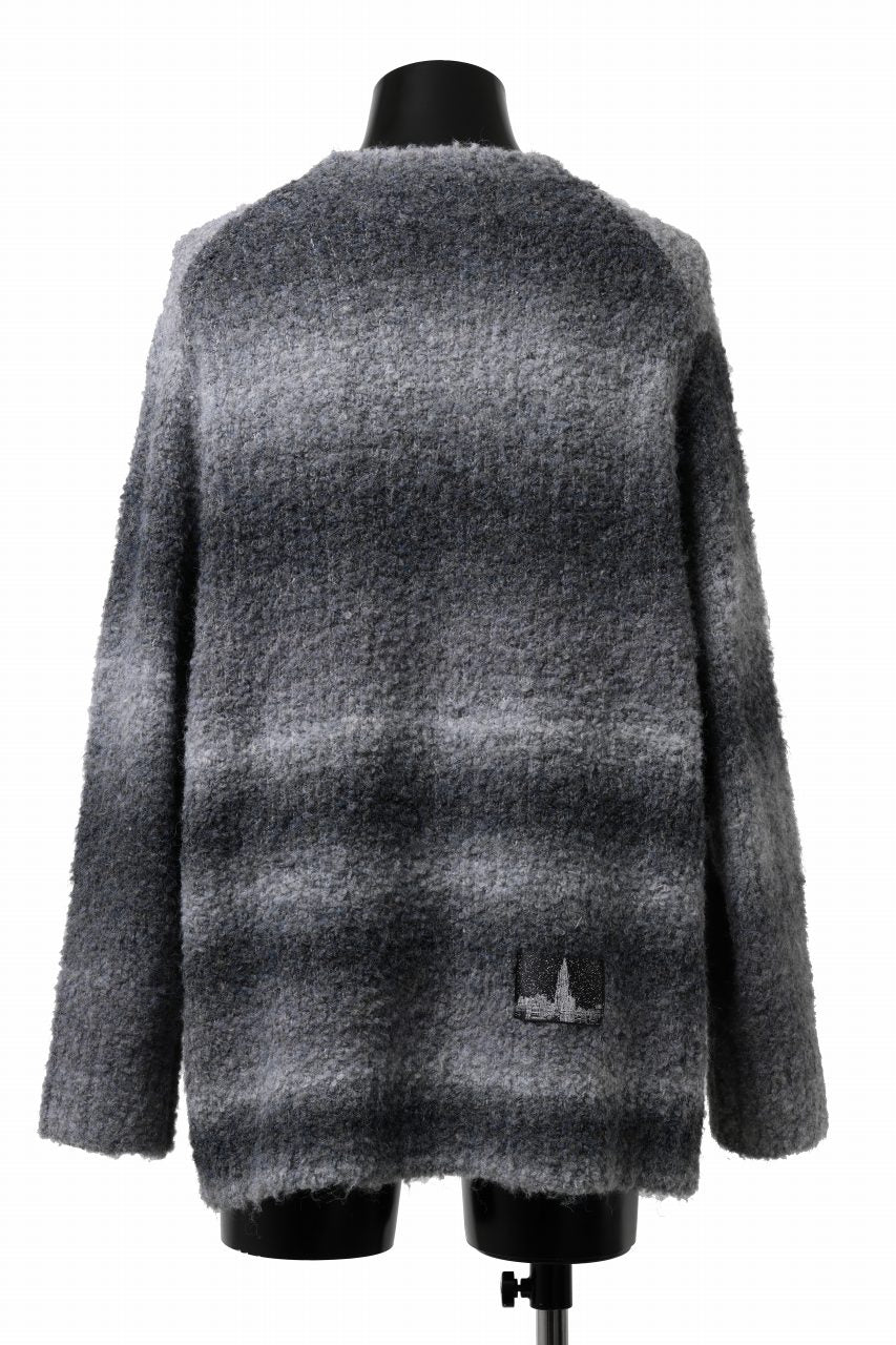 画像をギャラリービューアに読み込む, TARO HORIUCHI / th products Inflated Oversized Crew / 1/4.5 kasuri loop knit (mono)
