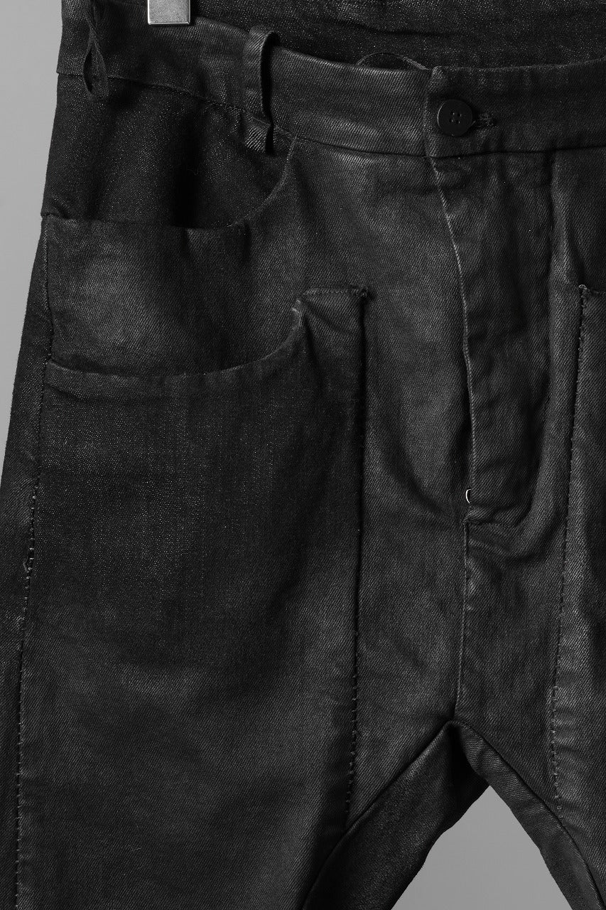 画像をギャラリービューアに読み込む, masnada LAYERED POCKET SLIM JEANS / STRETCH DENIM (BLACK)