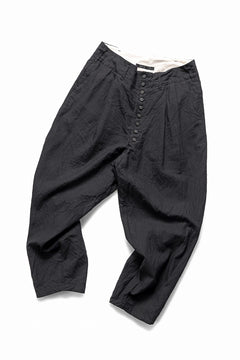 Load image into Gallery viewer, KLASICA "VICTOR" BACK SEAM TAPERED TROUSERS / "END ON END" SUPER 120's WOOL x HEMP (MATT BLACK)
