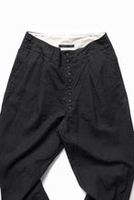 Load image into Gallery viewer, KLASICA "VICTOR" BACK SEAM TAPERED TROUSERS / "END ON END" SUPER 120's WOOL x HEMP (MATT BLACK)