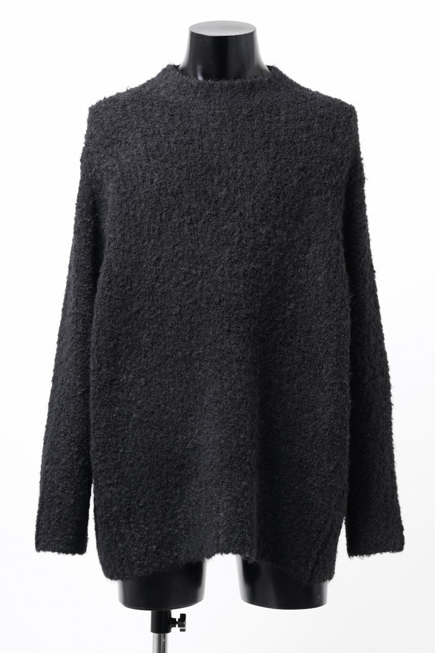 画像をギャラリービューアに読み込む, th products Inflated Oversized Crew / 1/4.5 kasuri loop knit (black)