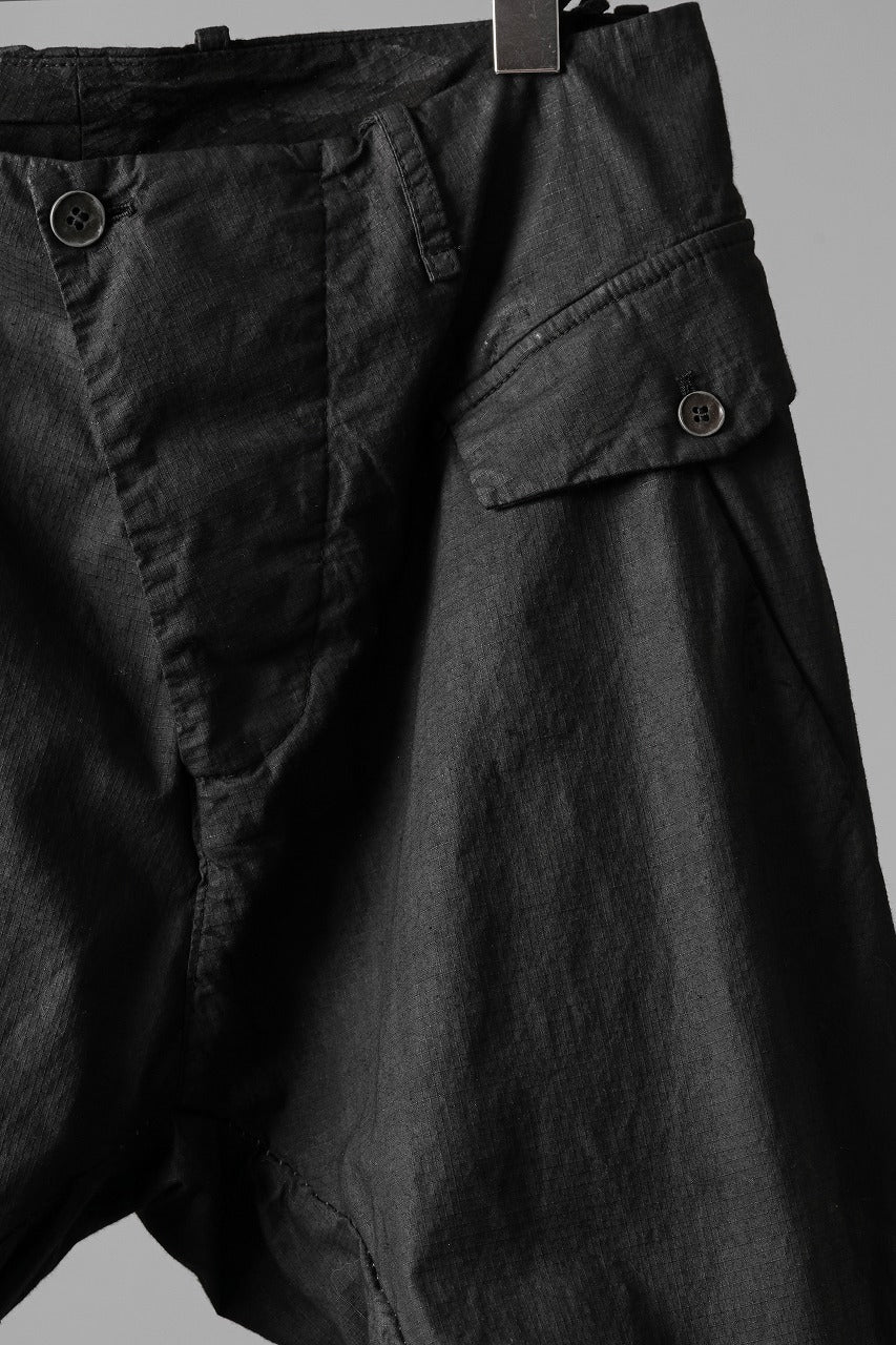 画像をギャラリービューアに読み込む, masnada RELAX FLAP POCKET PANTS / STRETCH LIGHT WEIGHT RIPSTOP (BLACK)