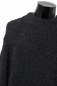 画像をギャラリービューアに読み込む, TARO HORIUCHI / th products Inflated Oversized Crew / 1/4.5 kasuri loop knit (black)