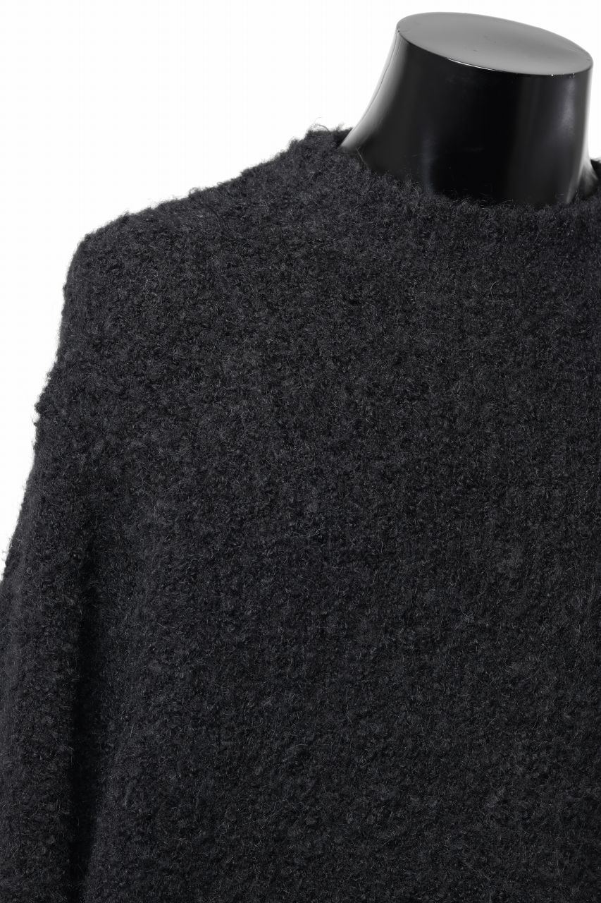 画像をギャラリービューアに読み込む, TARO HORIUCHI / th products Inflated Oversized Crew / 1/4.5 kasuri loop knit (black)