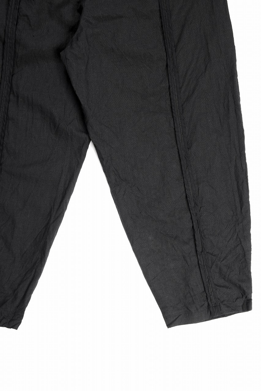 Load image into Gallery viewer, KLASICA "VICTOR" BACK SEAM TAPERED TROUSERS / "END ON END" SUPER 120's WOOL x HEMP (MATT BLACK)
