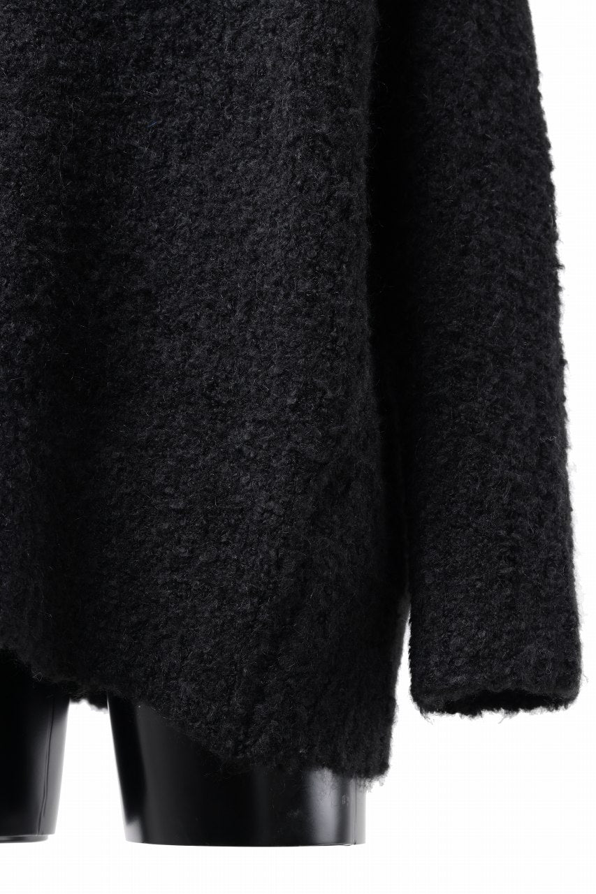 画像をギャラリービューアに読み込む, TARO HORIUCHI / th products Inflated Oversized Crew / 1/4.5 kasuri loop knit (black)