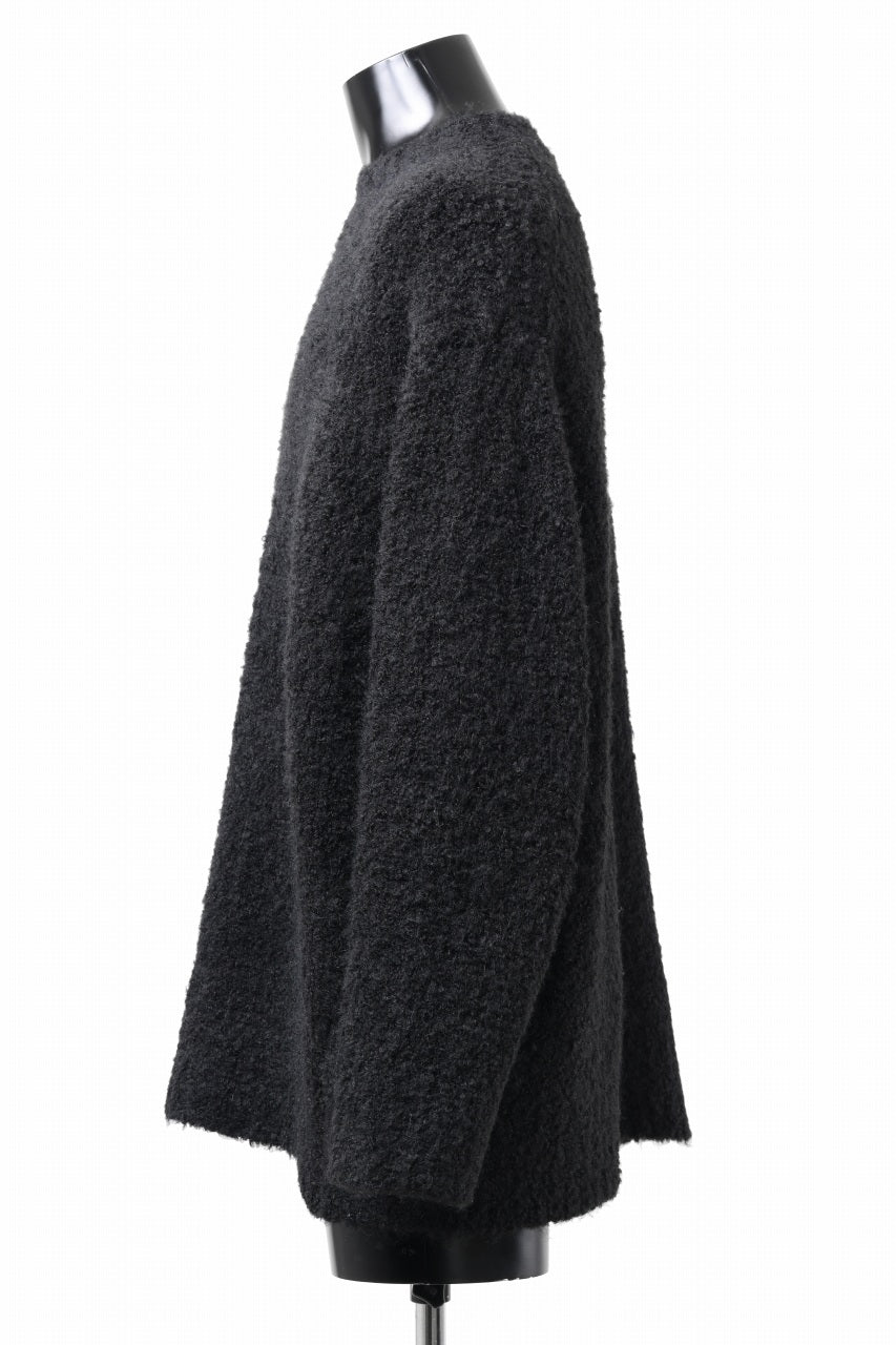 画像をギャラリービューアに読み込む, TARO HORIUCHI / th products Inflated Oversized Crew / 1/4.5 kasuri loop knit (black)