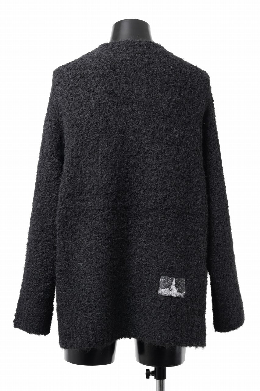 画像をギャラリービューアに読み込む, th products Inflated Oversized Crew / 1/4.5 kasuri loop knit (black)