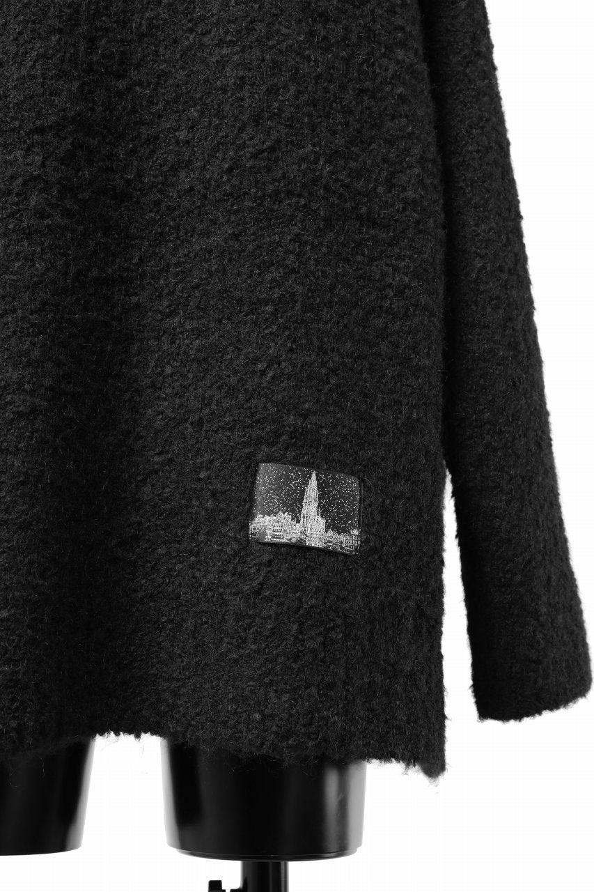 画像をギャラリービューアに読み込む, TARO HORIUCHI / th products Inflated Oversized Crew / 1/4.5 kasuri loop knit (black)