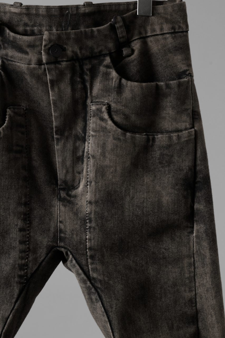 画像をギャラリービューアに読み込む, masnada LAYERED POCKET SLIM JEANS / STRETCH DENIM (BLACK CLAY)