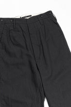 画像をギャラリービューアに読み込む, KLASICA "GALWAY" CUT OFF BOLD STRAIGHT TROUSERS / "END ON END" SUPER 120's WOOL x HEMP (MATT BLACK)
