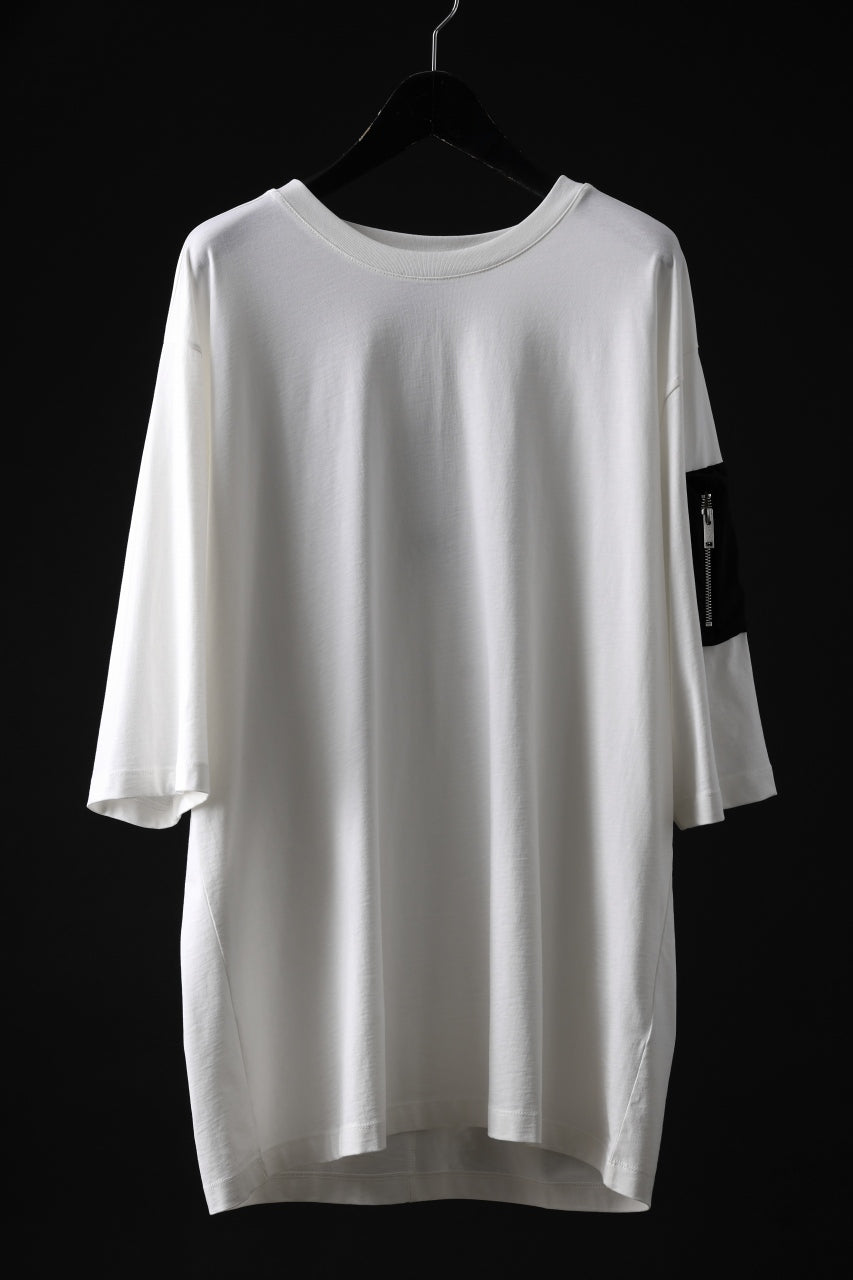 画像をギャラリービューアに読み込む, thom/krom ZIP POCKET SHORT SLEEVE TEE / COTTON JERSEY (CREAM)