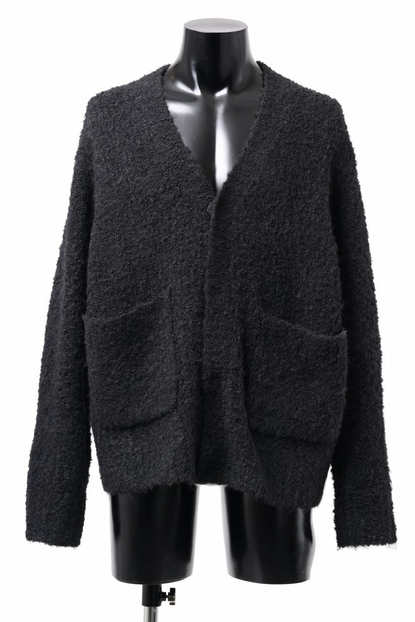 画像をギャラリービューアに読み込む, TARO HORIUCHI / th products Inflated Cardigan / 1/4.5 kasuri loop knit (black)