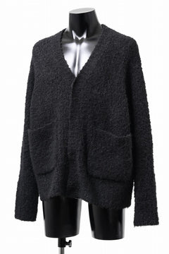 画像をギャラリービューアに読み込む, th products Inflated Cardigan / 1/4.5 kasuri loop knit (black)