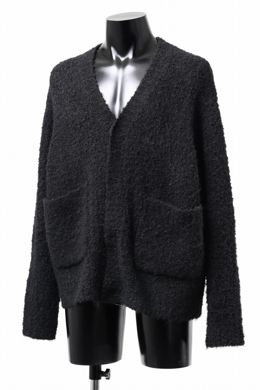 画像をギャラリービューアに読み込む, TARO HORIUCHI / th products Inflated Cardigan / 1/4.5 kasuri loop knit (black)