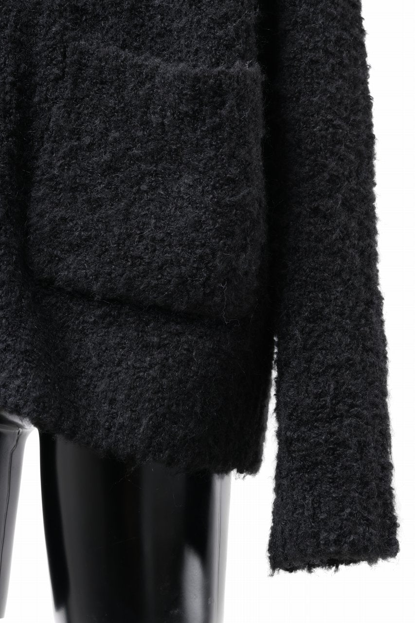 画像をギャラリービューアに読み込む, TARO HORIUCHI / th products Inflated Cardigan / 1/4.5 kasuri loop knit (black)