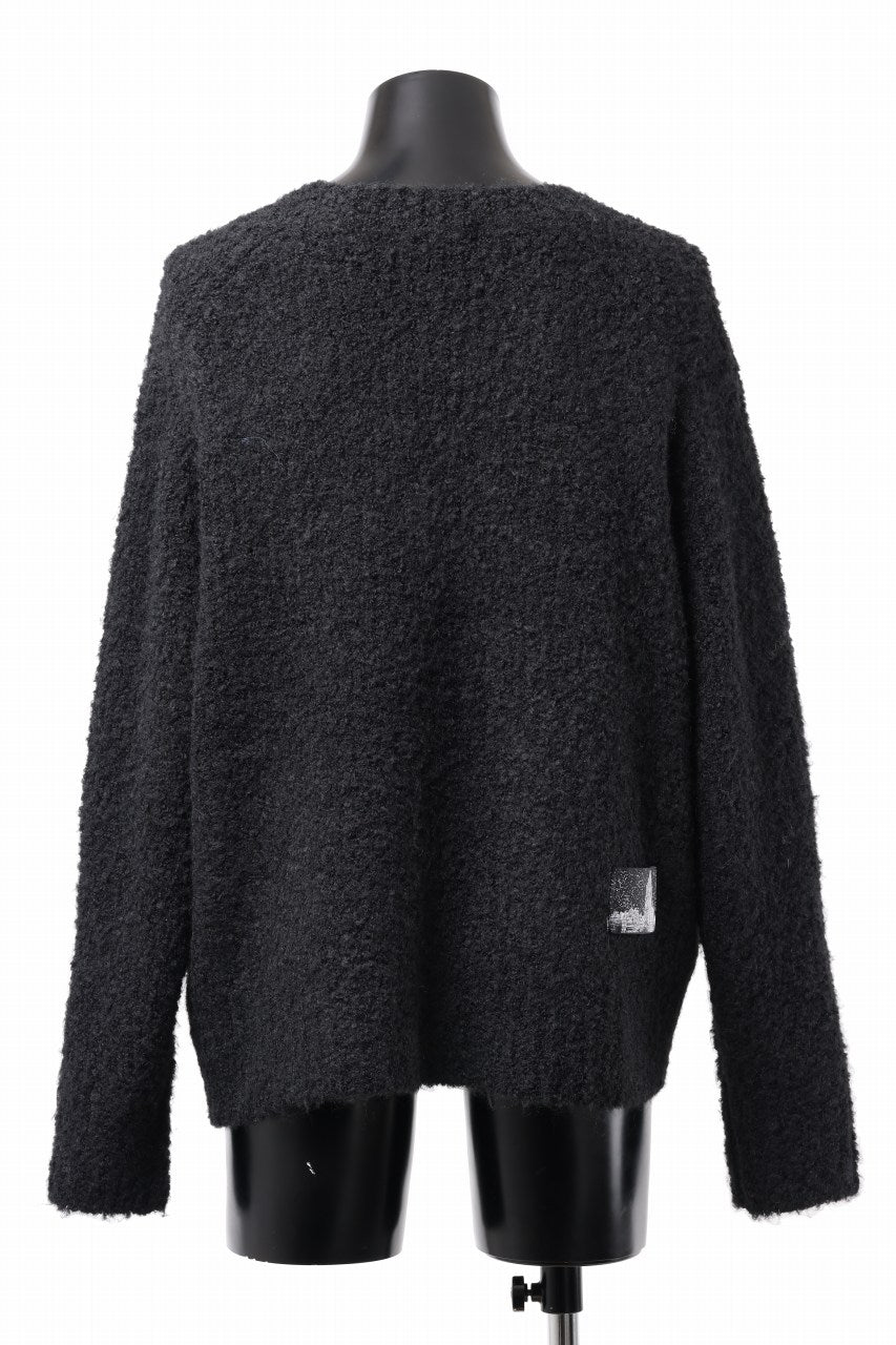 画像をギャラリービューアに読み込む, th products Inflated Cardigan / 1/4.5 kasuri loop knit (black)