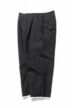 画像をギャラリービューアに読み込む, KLASICA "GALWAY" CUT OFF BOLD STRAIGHT TROUSERS / "END ON END" SUPER 120's WOOL x HEMP (MATT BLACK)