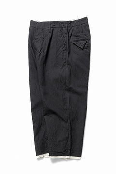 画像をギャラリービューアに読み込む, KLASICA "GALWAY" CUT OFF BOLD STRAIGHT TROUSERS / "END ON END" SUPER 120's WOOL x HEMP (MATT BLACK)