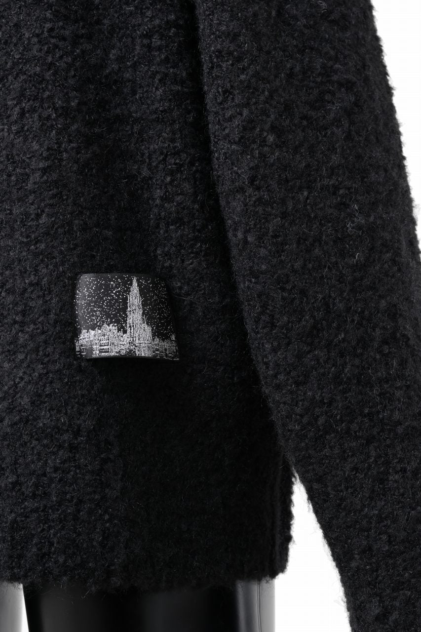 画像をギャラリービューアに読み込む, TARO HORIUCHI / th products Inflated Cardigan / 1/4.5 kasuri loop knit (black)