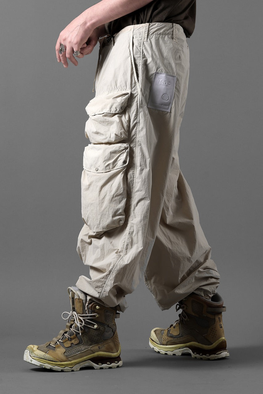 画像をギャラリービューアに読み込む, Ten c CARGO TROUSERS / GARMENT DYED LIGHT NYLON TACTEL MID LAYER (BEIGE)