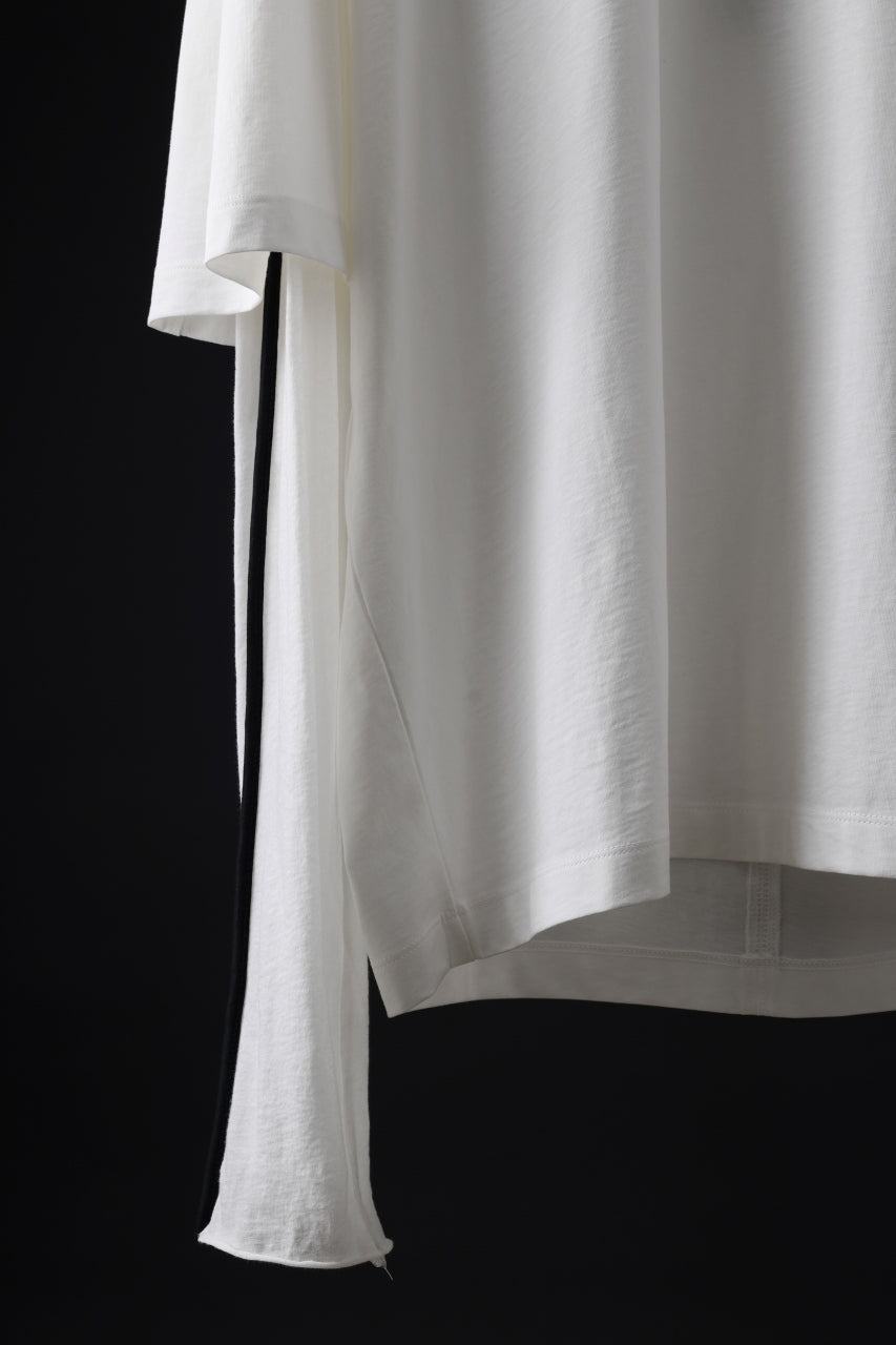 thom/krom OVERSIZED LAYER PIPING SLEEVE TEE / COTTON JERSEY (CREAM)