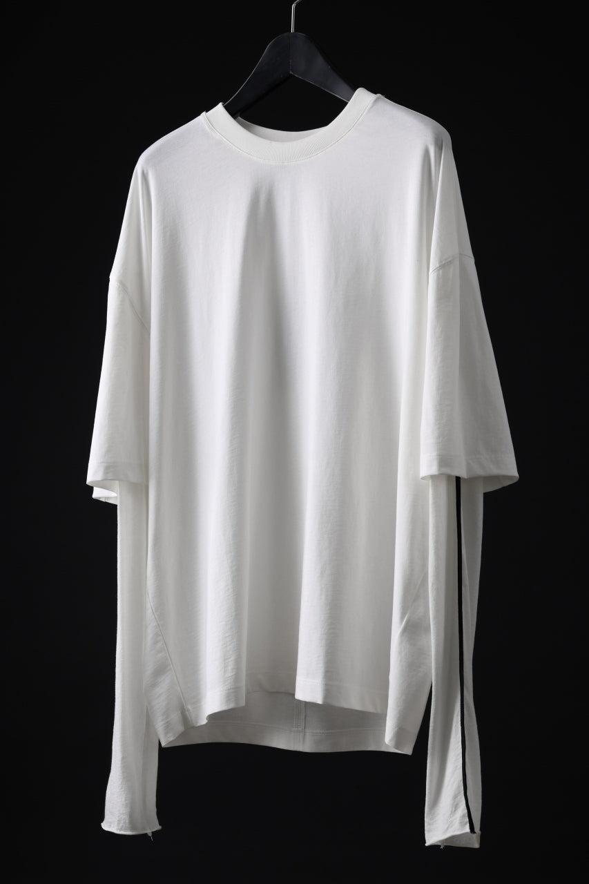 画像をギャラリービューアに読み込む, thom/krom OVERSIZED LAYER PIPING SLEEVE TEE / COTTON JERSEY (CREAM)