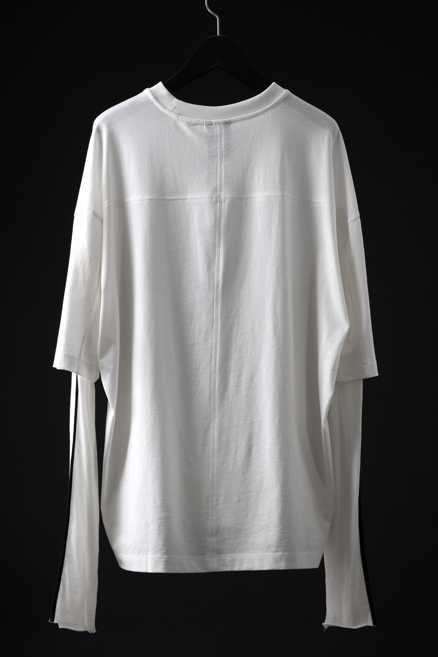 画像をギャラリービューアに読み込む, thom/krom OVERSIZED LAYER PIPING SLEEVE TEE / COTTON JERSEY (CREAM)