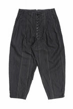 画像をギャラリービューアに読み込む, KLASICA "VICTOR" BACK SEAM TAPERED TROUSERS / LIGHT WEIGHT DARK RANDOM STRIPE RAMIE (IRON STRIPE)