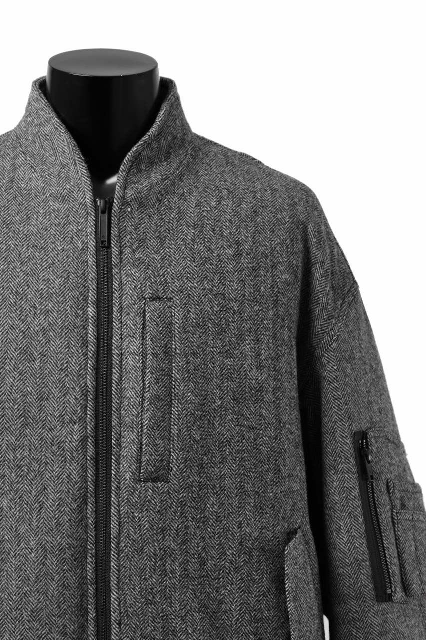 画像をギャラリービューアに読み込む, TARO HORIUCHI / th products 3D Collar MA-1 / herringbone tweed (gray)