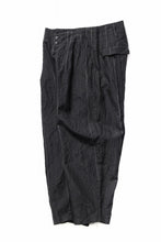 画像をギャラリービューアに読み込む, KLASICA "VICTOR" BACK SEAM TAPERED TROUSERS / LIGHT WEIGHT DARK RANDOM STRIPE RAMIE (IRON STRIPE)