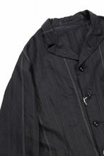 画像をギャラリービューアに読み込む, KLASICA exclusive "KLING" SINGLE LAYER 3 POCKET BLAZER / LIGHT WEIGHT DARK RANDOM STRIPE RAMIE (IRON STRIPES)