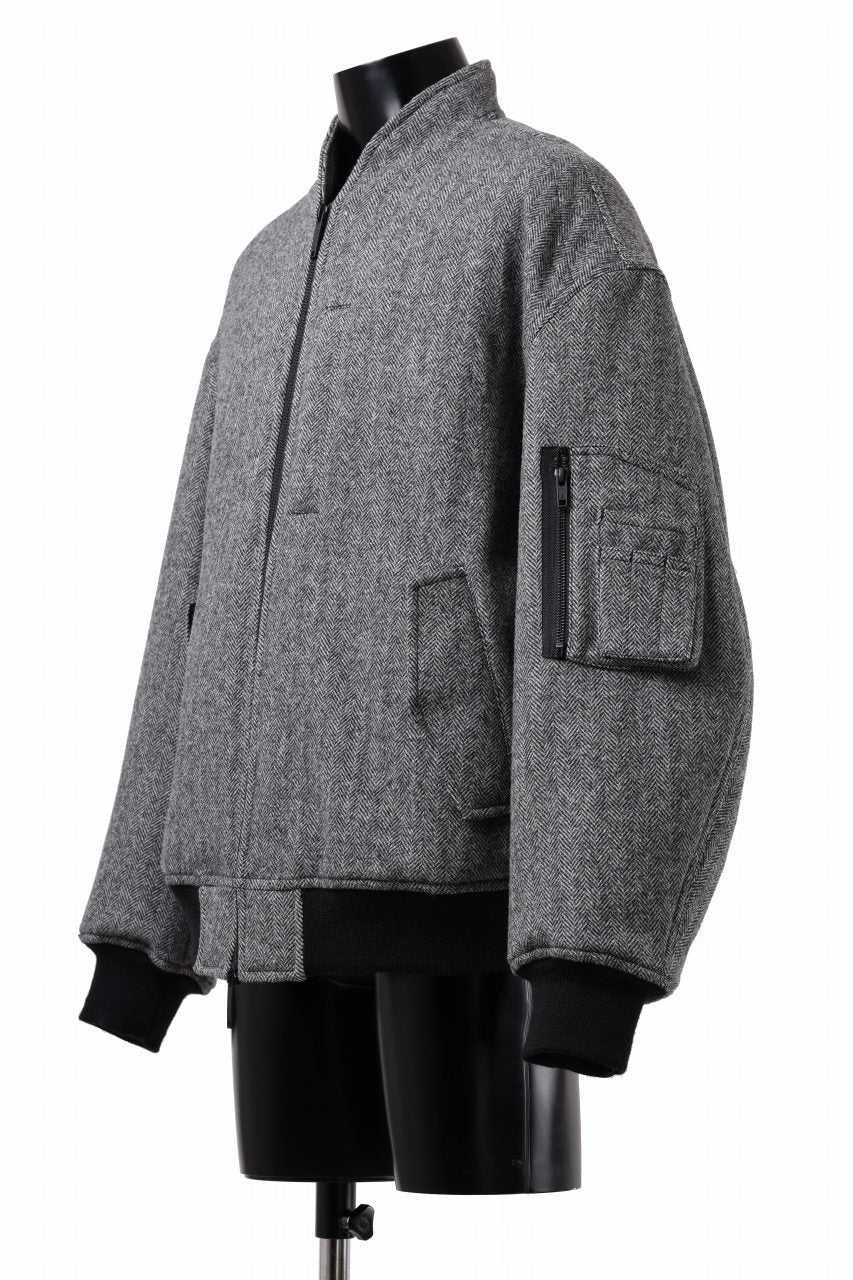 画像をギャラリービューアに読み込む, TARO HORIUCHI / th products 3D Collar MA-1 / herringbone tweed (gray)